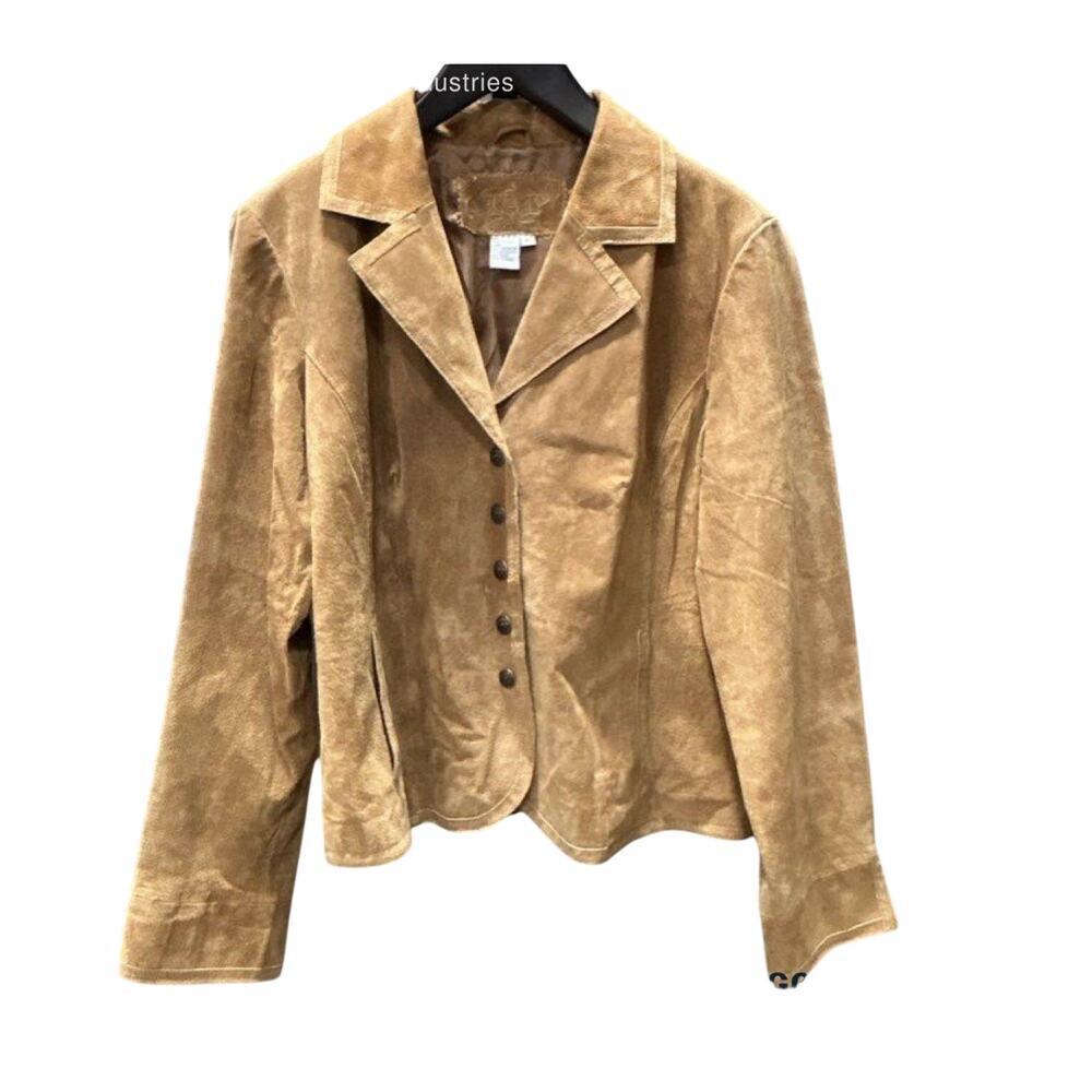 Vintage Live A Little Suede Leather Jacket XL Brown Western